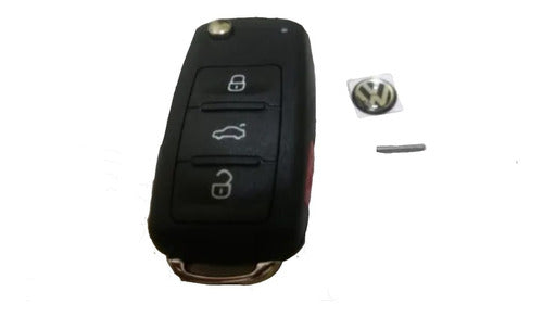 Car Key Case with 3 Buttons + Panic Button for Volkswagen Vento, Fox, Trend, etc. New Line 0