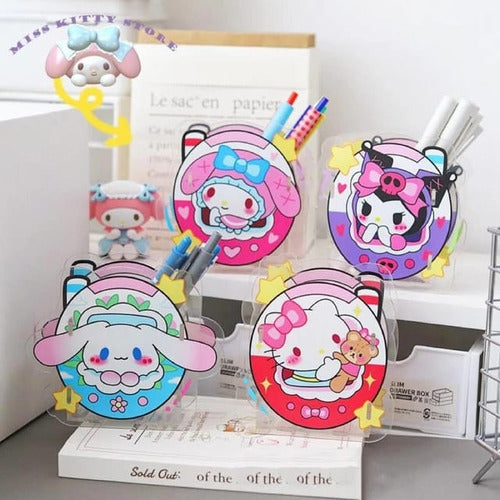 Sanrio Acrylic Interlocking Pencil Holder Kuromi Cinna Mymelody 1