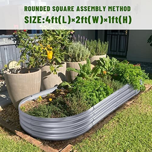 Cajas De Jardin Elevada Galvanizada Para Exterior Forma Oval 2