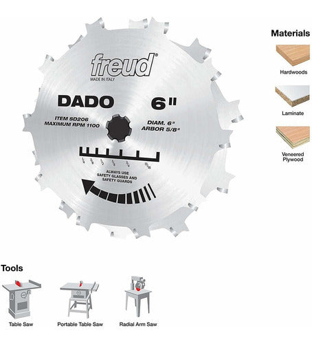 Freud Set of 6-Inch Dados for All Saws - Italy 1