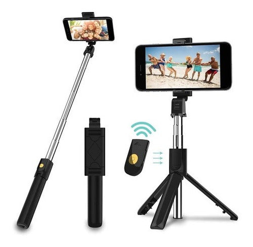 Bastão Tripé Mini 360º Pau De Selfie Bluetooth 3em 1 Celular 3