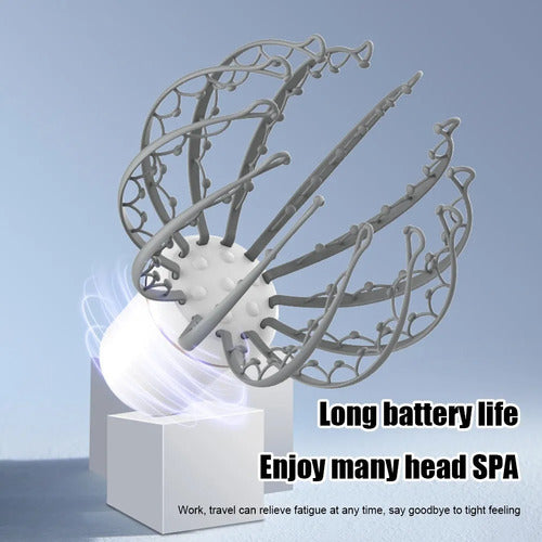 Ledstar Portable Head Massager Battery Operated 12 Tips 16x10cm Backup 4