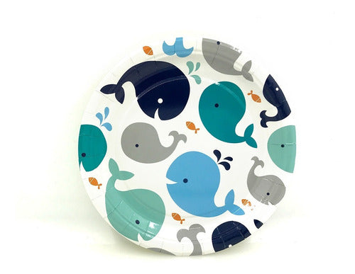 Tu Mundo Set Del Mar 10 Plates 18 Cm Whale Decoration 0