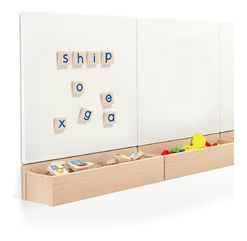 Lala Didáctico Magnetic Wall Board with Wooden Drawer Educational 0