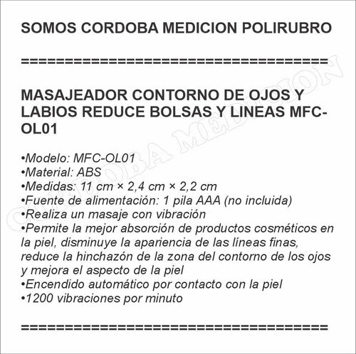 Masajeador Contorno De Ojos Y Labios Reduce Bolsas Y Lineas 1