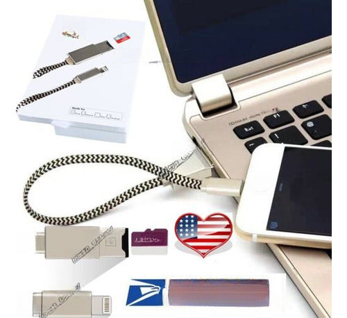 Flash I Usb Drive Datos Cable Lightning Micro Memoria Tf Lec 0