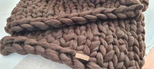 Handmade Nordic Style XXL Bed Runner Blanket in Natural Wool 1.80x0.60 28