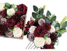 Ponatia Burgundy Artificial Flowers, Wedding Flower Combo Pack 4