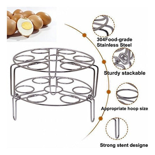 Awekris - Rack De Vapor Para Huevos, Paquete De 2 Apilables 5