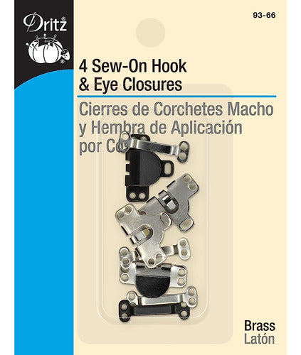 ~? Dritz 93-66 Sew-on Hook & Eye Closures, Black & Nickel 4- 0