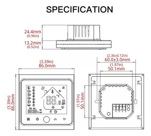 Display Lcd De Termostato Wifi Inteligente 6