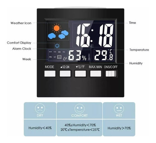 Generic Voice-Controlled Alarm Clock with Temperature, Humidity, and Date Display 2