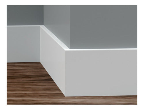 IMDO Modern or Classic Wood Floating Floor Baseboard in White Background, Ideal for Construction 0