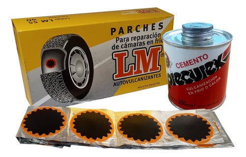 LM 40 Round Patches Kit 55mm Motorcycle and Car Tire Repair Solution 0