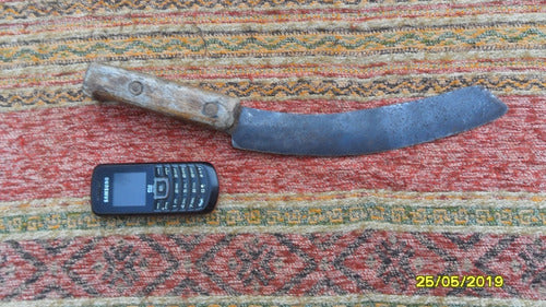 Antiguo Cuchillo Casero Curvo No Machete Hoz Neife 0