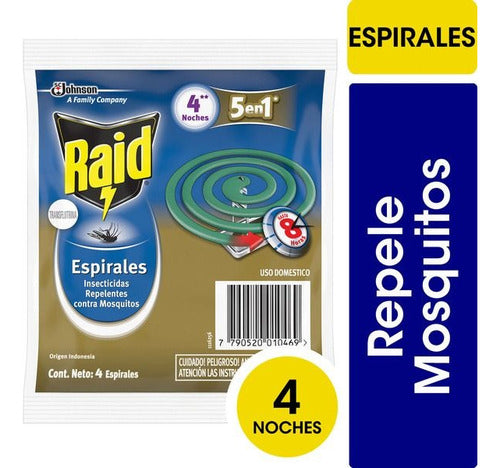 Espirales Raid O Fuyi Para Mosquitos 1 Blister Con 4 Unidade 0