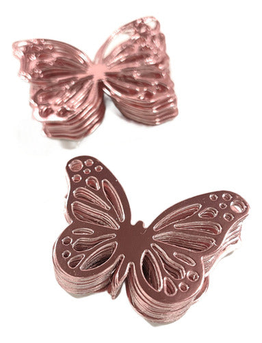 TROQUELADOS PREMIUM Rosa Gold Decorative Cut-Out Butterflies - Limited Edition Pack of 50 0