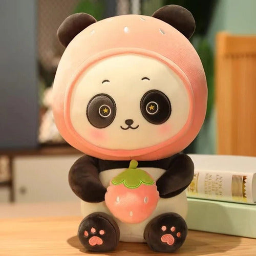 MegaShop Osito Panda Japones Feliz Frutilla Peluche Super Suave 3