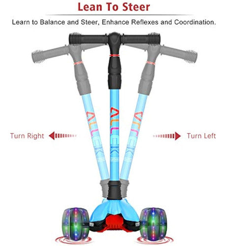 Allek Scooter Kick Scooter for Kids 3 Wheels Adjustable Height 4