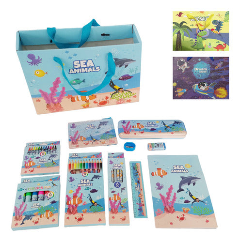 Alitoys Set Librería Infantil Cartuchera Escolar Dibujo Arte Niños 0