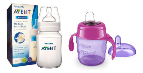 Philips Avent® Anti-Colic 260ml Baby Bottle Set with Easy Sip Cup for Girls 0