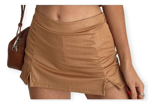 Short Skirt Pants with Shiny Slits Ideal for Night Parties 15