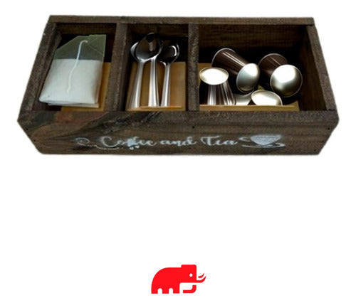 Mamut Organizador Coffee And Tea Madera Cafe Cocina Caja De Te 1