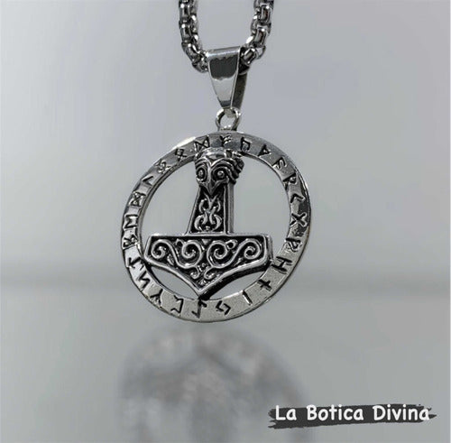 Dije Mjolnir O Martillo De Thor Con Runas En Plata 0