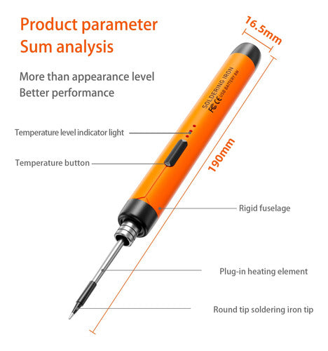 Soldador Portatil Recargable Usb Inalamb. Temp. Regulable_c 1