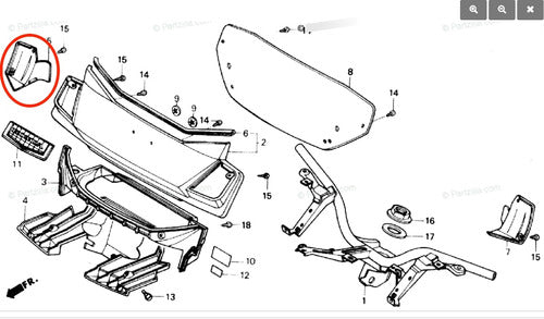 Cover Interior De Giro Der Original Honda  Elite 150 Deluxe 1