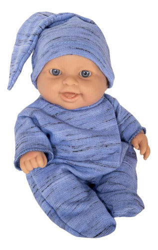 Realistic 20 cm Doll with Onesie and Beanie 2