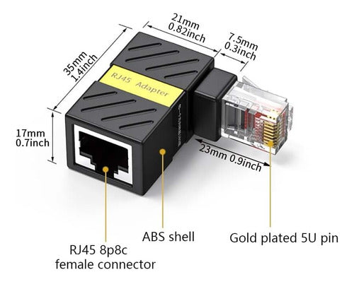 Conector Terminal Ethernet Rj45 Macho Hembra 4