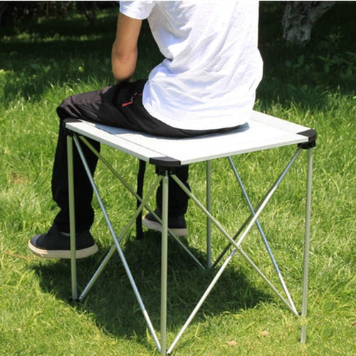 Folding Square Aluminum Table with Cover for Camping Fishing Beach 3