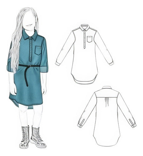 Textile Pattern Unicose - Girl's Denim Dress 1701 0