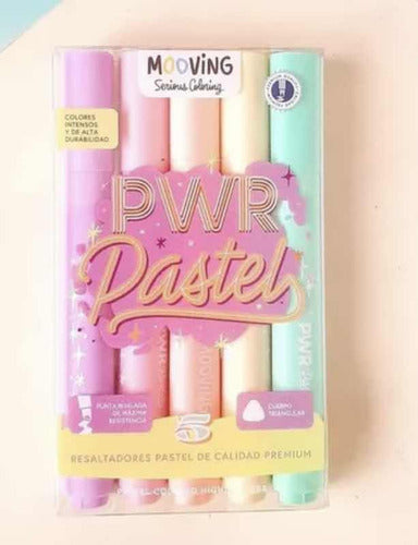 Mooving Triangular Pastel Highlighters X 5 Colors 3