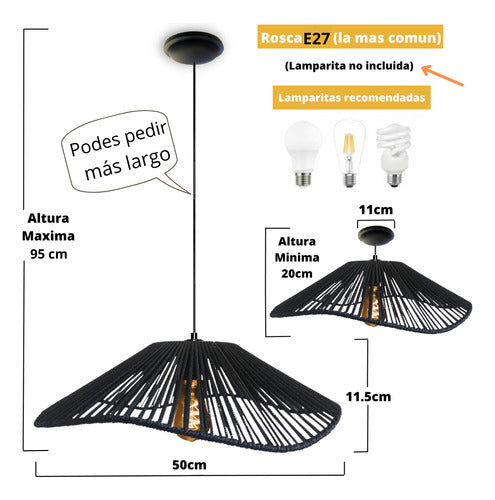 Premium Combo: 2 Wave Pattern Lamps - Jute/Kraft 50cm Each with Electrical Kit 7