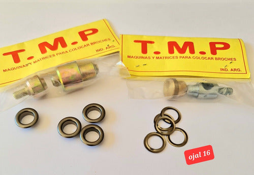 TMP Eyelet Die Set 16 + Punch + 1000 Bronze Eyelets with Washers 3