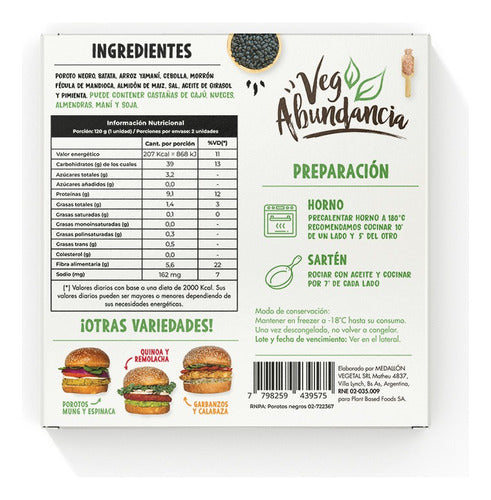 Vegabundancia Medallón Porotos Negros Y Batata 3