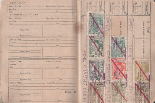 Antigua Libreta De Afiliado - Inst Prevision Social Año 1953 1