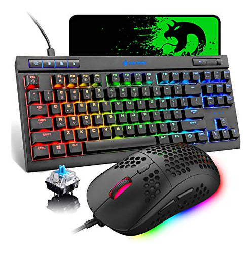 Teclado Y Mouse Mecánicos Para Juegos Iluminación Rgb Retroi 0