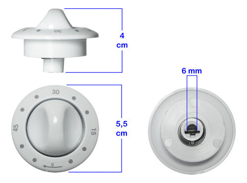 Domec 7 White Knobs with Timer and Igniter 3