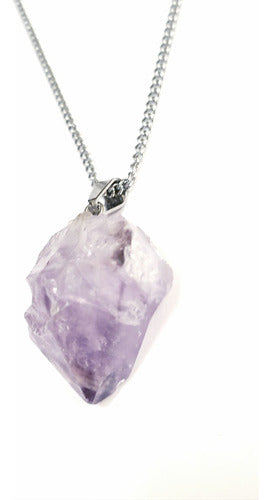 Claudiartesana Amethyst Raw Crystal with Surgical Steel Chain 4