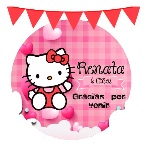 Megapixel Diseño E Impresión Banner Circular Cumpleaños - Hello Kitty 0