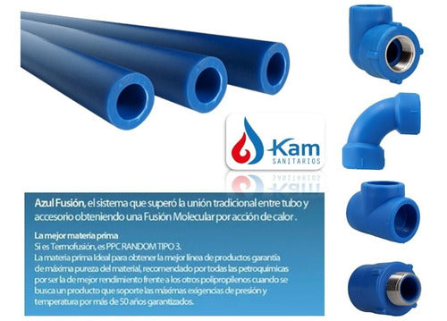 Blue 20mm x 4m Thermofusion Pipe for Compressed Air - Water 3