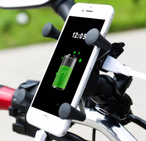 VINKER Soporte Porta Celular Gps Moto Al Espejo Con Cargador Usb 1