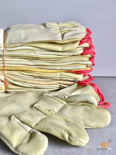 Borome Yellow Vaqueta Leather Half Walk Gloves Pack of 24 3