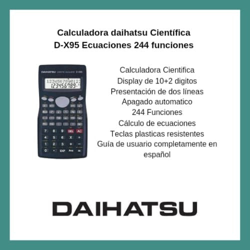 Scientific Calculator Daihatsu D-X95 Equations 244 Functions 2