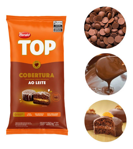 Cobertura Chocolate Ao Leite Gota Fracionada Top 2kg Harald 0