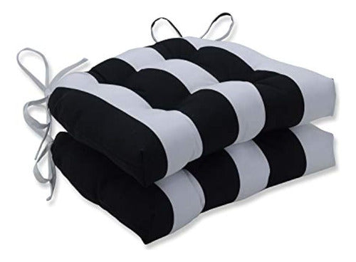 Almohadillas Para Silla Con Rayas Negras De Cabaña Para Exte 1