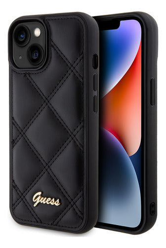 Funda Para iPhone 15 De Guess Capitoneado Negro 0